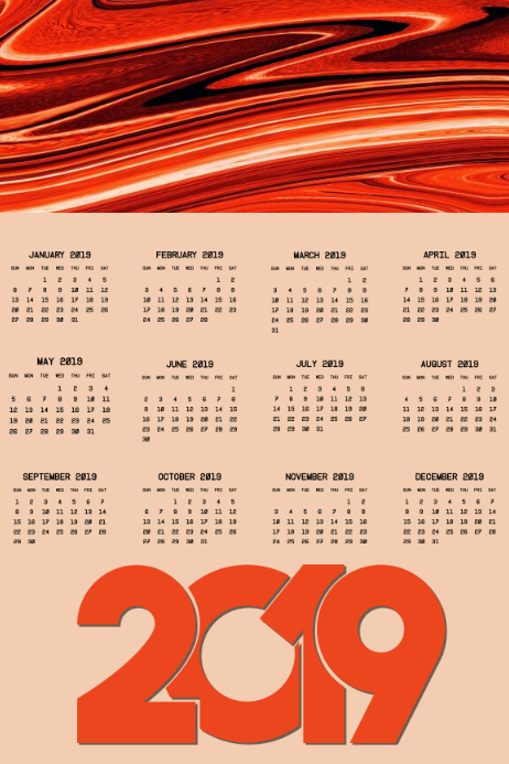 2019 Calendar Poster Template Postermywall