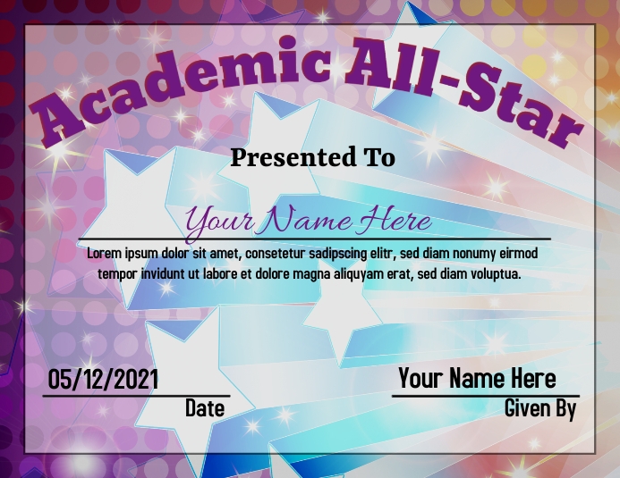 Star Certificate Template