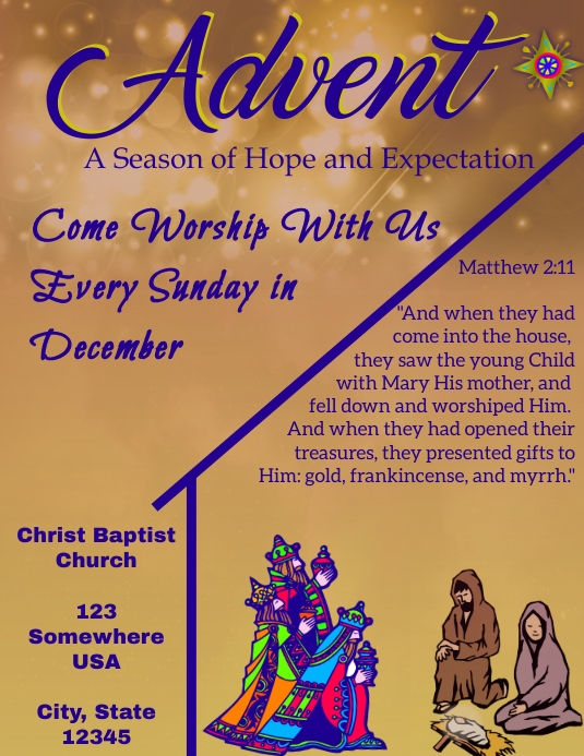 2021 Advent Service Flyer (US Letter) template