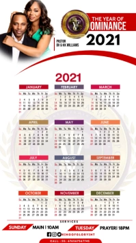 2021 calender Digital Display (9:16) template