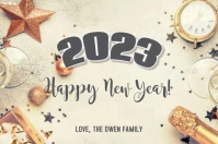 2021 Happy New Years Card Label template