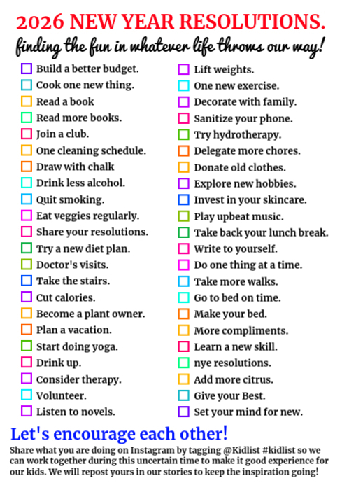 New Years Resolution List Template