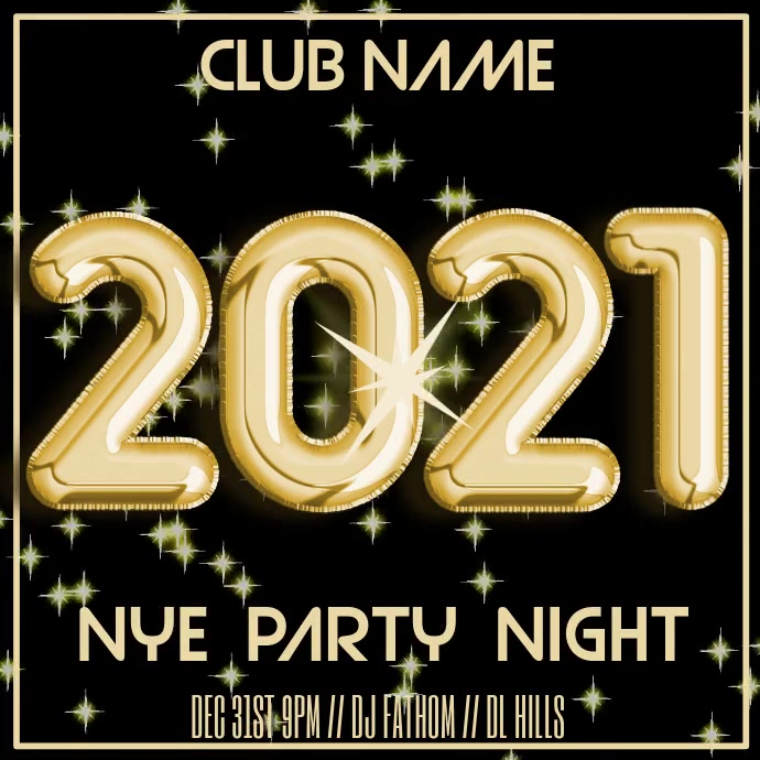 2021 New Years Eve Party Video Template Message Instagram