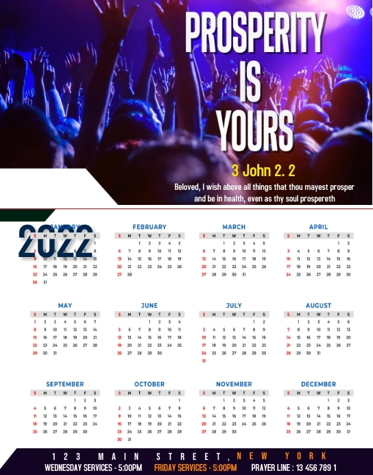 2022 Calendar Template PosterMyWall