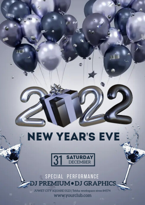 2022 New Year's Eve A4 template
