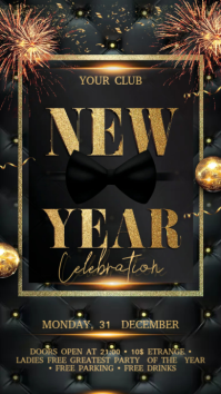 New Year Display งานแสดงผลงานแบบดิจิทัล (9:16) template