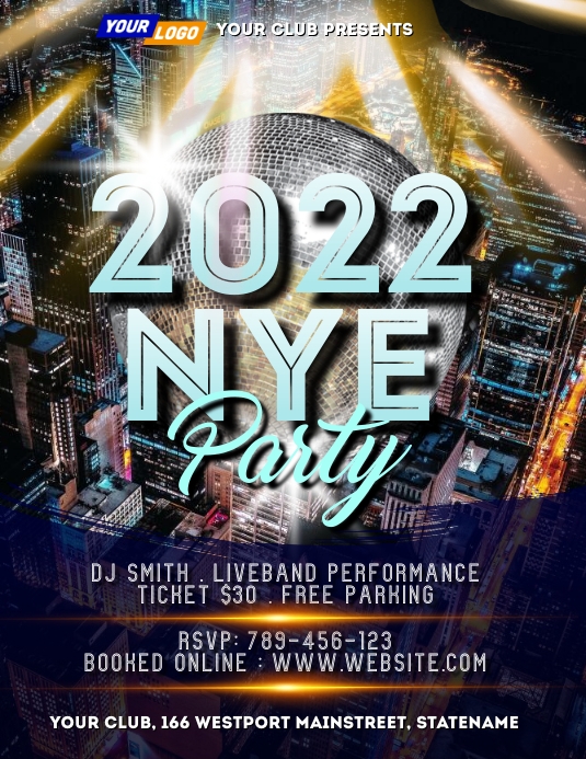 2022 new year eve party flyer Template | PosterMyWall