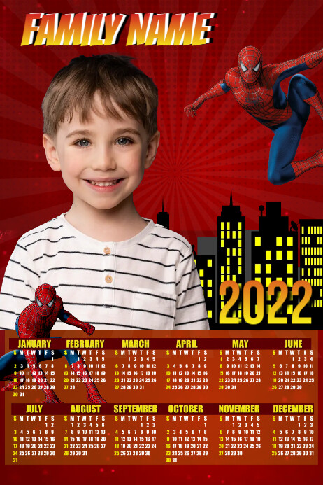 2022 Spider Man Calendar Template | PosterMyWall 2022 Spider Man Calendar Template | PosterMyWall