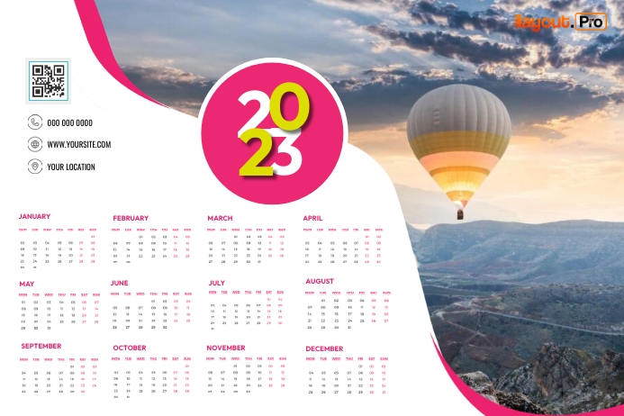 2023 Calendar Banner 海报 template