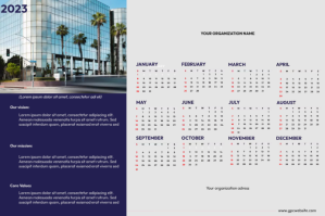 Hvid Annual Calendar 标签 Template