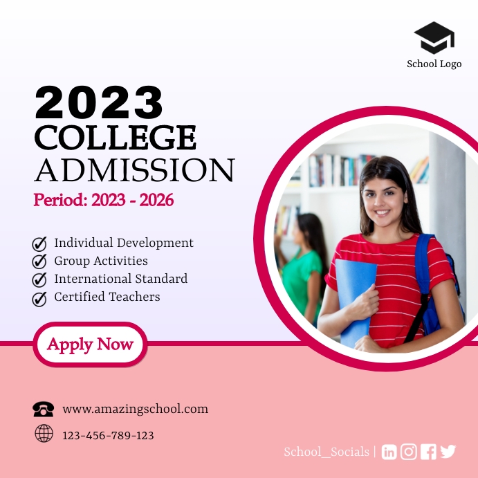 2023 College Admission Simplistic Template | PosterMyWall