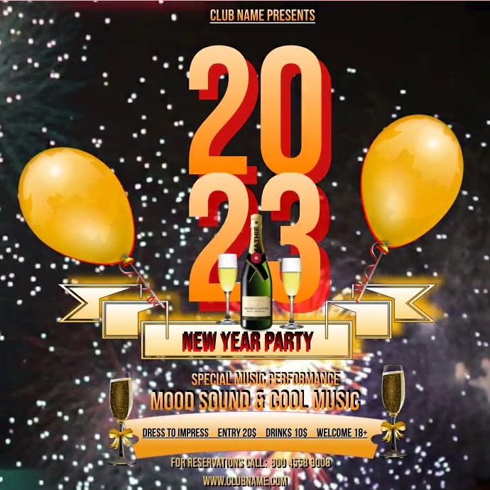 2023 New Year Celebration Video Poster Template | PosterMyWall