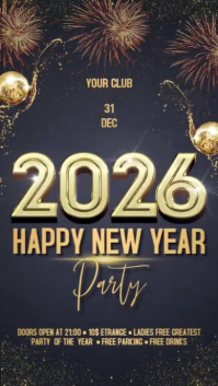 2026 New Year Digital Display (9:16) template