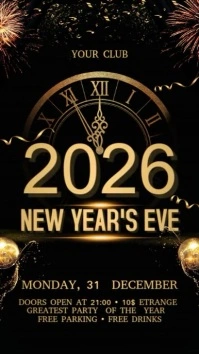 2026 New Year Digital Display (9:16) template