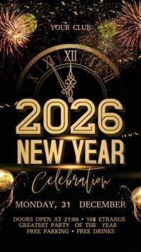 2026 New Year Digital Display (9:16) template