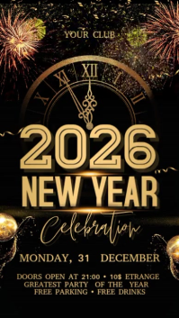2026 New Year Affichage numérique (9:16) template