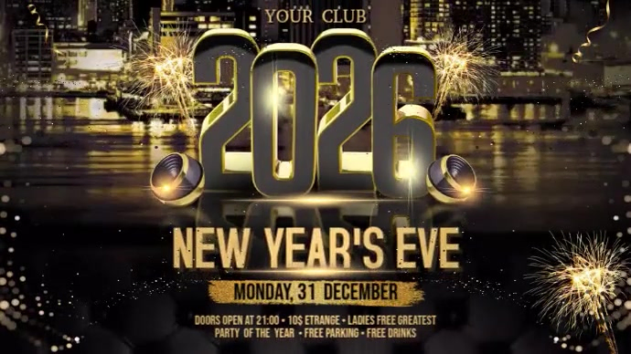 2026 New Year Display Digitale Vertoning (16:9) template