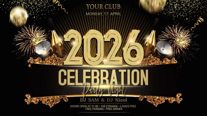 2026 New Year Display Tampilan Digital (16:9) template