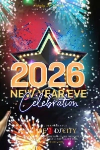 2026 New Year Eve Celebration Template Poster