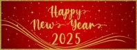 2025 New Year greetings Facebook cover template