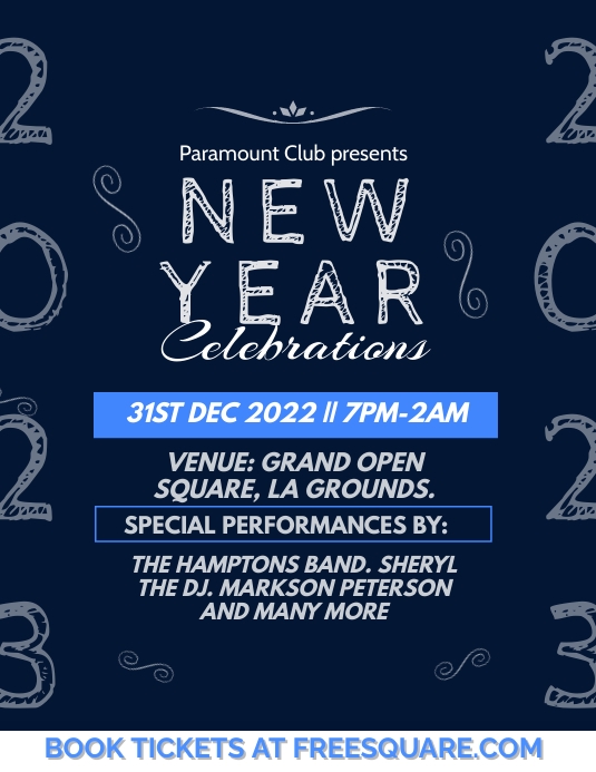 2023 NEW YEAR PARTY Flyer (US Letter) template
