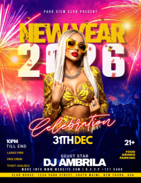 2023 new year party flyer template