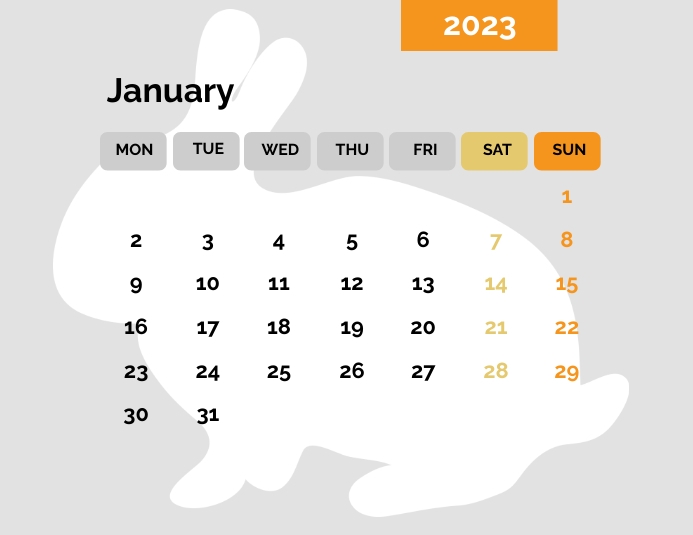 2023 printable calendar template january | PosterMyWall