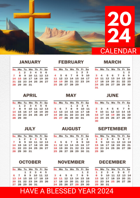 Modèle 2024 calendar design