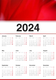 2024 calendar A5 template