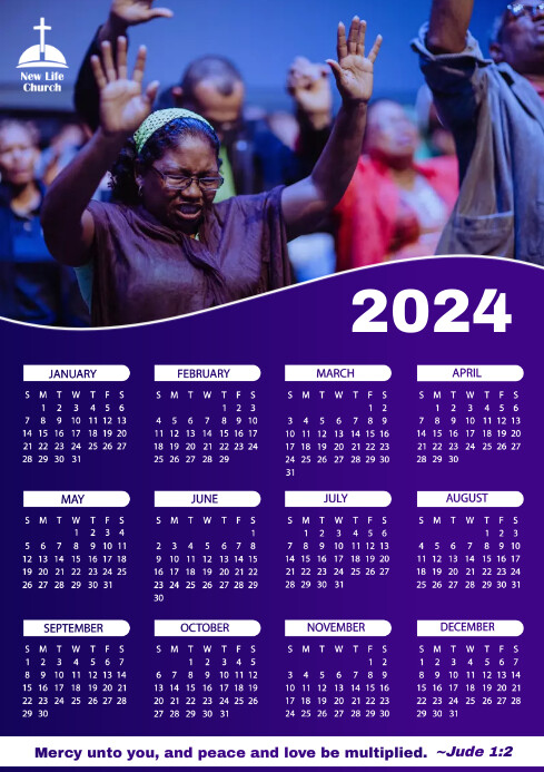 2024 calendar template A4