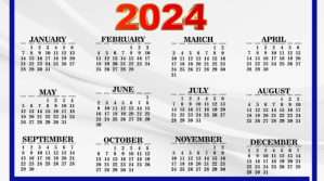 White Annual Calendar Digitalt display Template