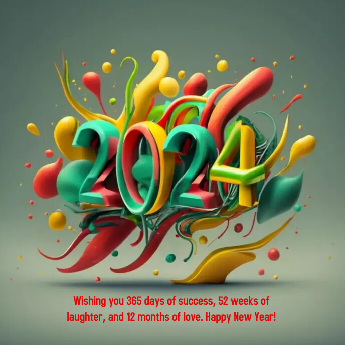 2024 celebration Happy New Year 2024 Copertina album template