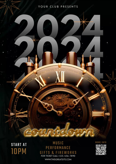 Plantilla de 2024 Countdown End Year Party | PosterMyWall