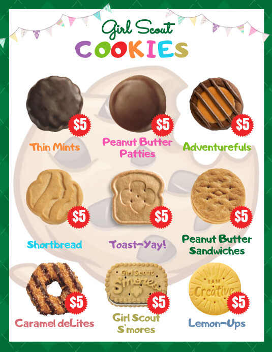 2024 Girl Scout Cookie Flyer, Volante (Carta US) template