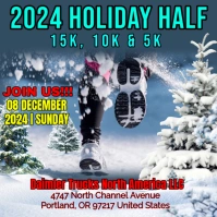 2024 Holiday Half, 15k, 10k & 5k Marathon Instagram Post Wpis na Instagrama template