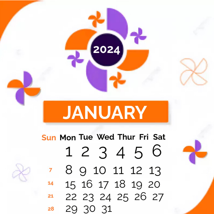 2025 January calendar Template PosterMyWall