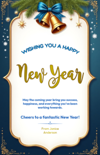2024 New year card Tabloid template