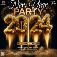 2024 new year club party design template Carré (1:1)