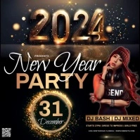 2024 new year club party design template Carré (1:1)