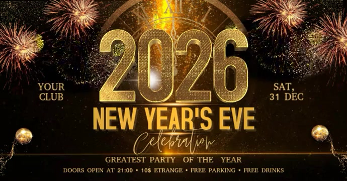 2026 New Year Facebook Event Cover template