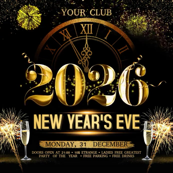 2026 New Year Post Instagram template