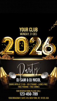2026 New Year Display Affichage numérique (9:16) template