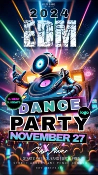 2024 NEW YEAR EDM BASH PARTY TEMPLATE Instagram Story