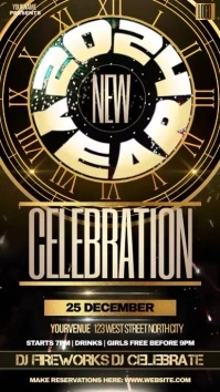 2024 new year party design template Instagram Story