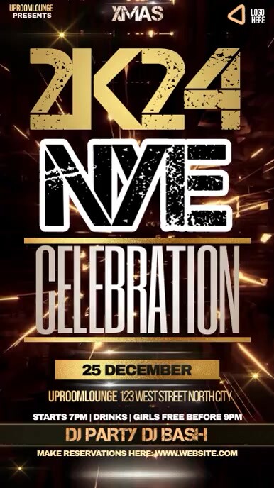 2024 new year party design Instagram 快拍 template