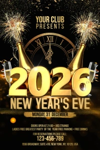2026 New Year Party Flyer Banner 4' × 6' template