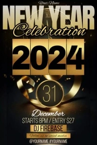 2024 new year poster design template