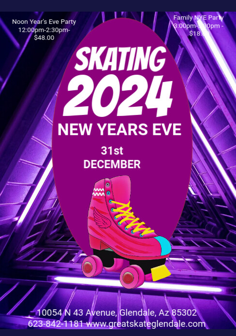 2024 Skate Night Flyer A5 template