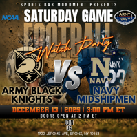 2025 Army Black Knights v Navy Midshipmen Football Game Watch Party template