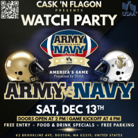 2025 Army vs Navy Football Game Watch Party Instagram Post Template
